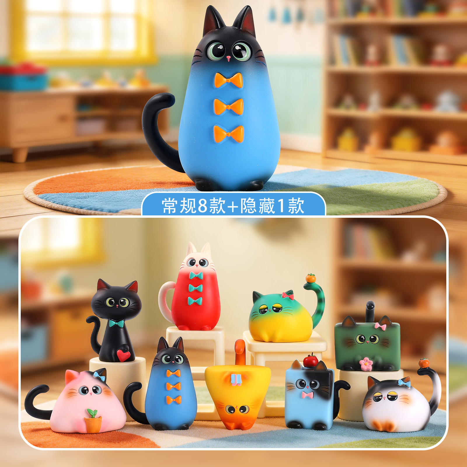 Office Furniture Desk - Blind Box Cat Figurine Resin Creative