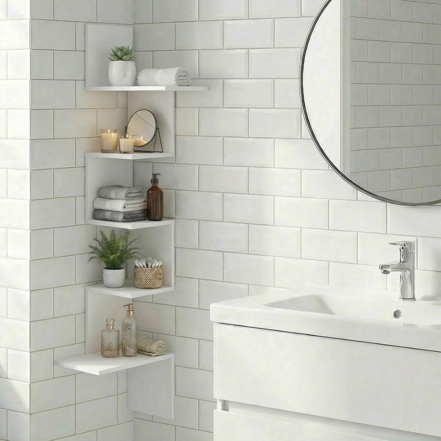 Bookshelf 5 Tier - ROSSI 5-Tier Corner S-shape Radial Floating