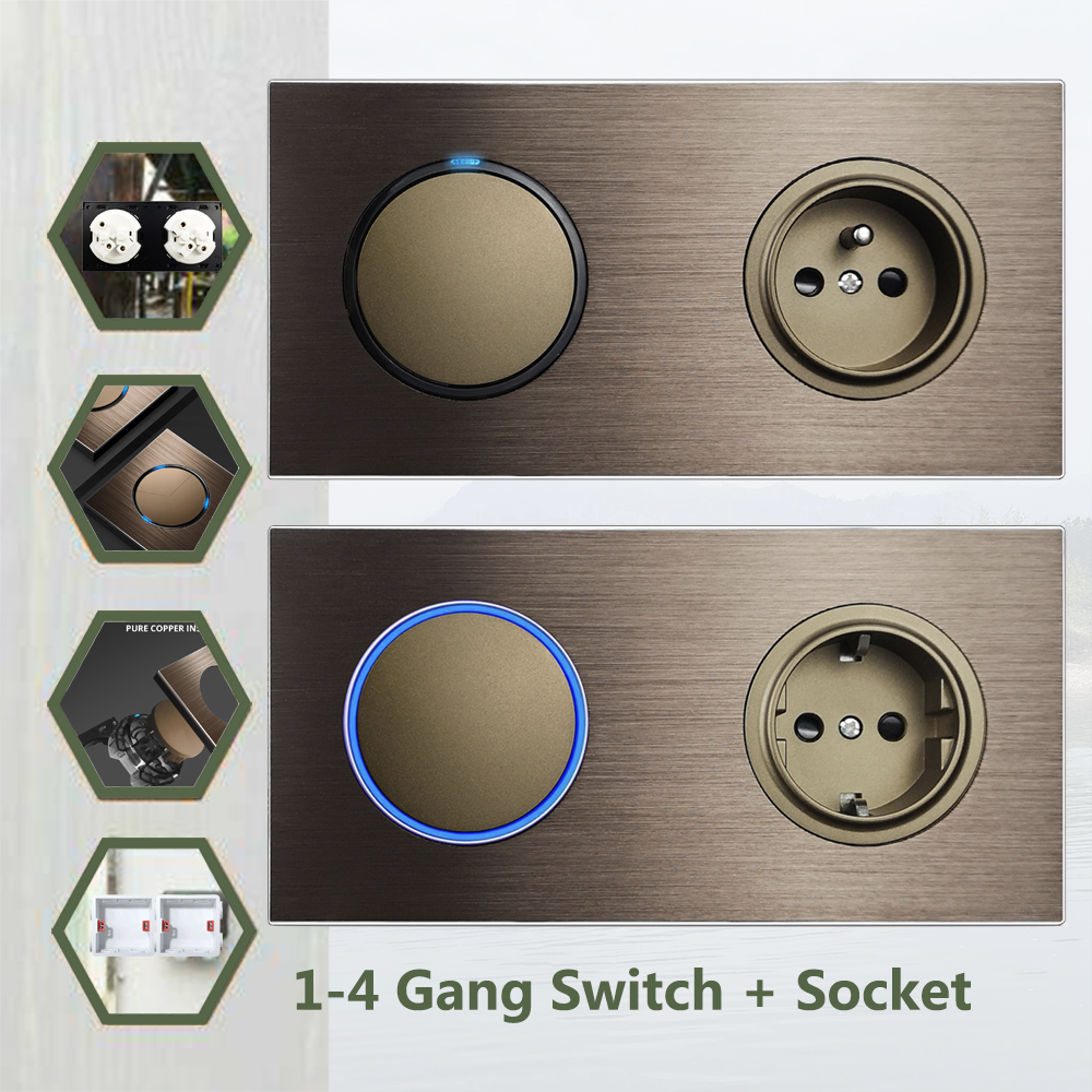 Office Furniture Uk - Brown Wall Light Switch EU French