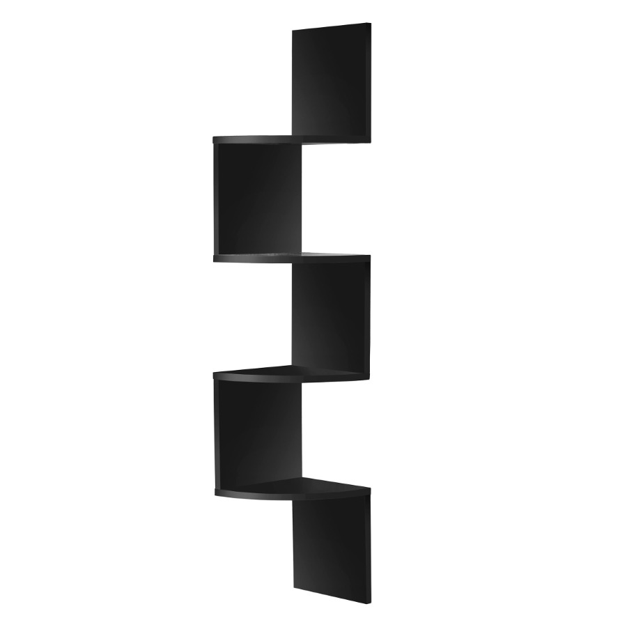 Bookshelf 5 Tier - 5-Tier Zig Zag Corner Wall Shelf