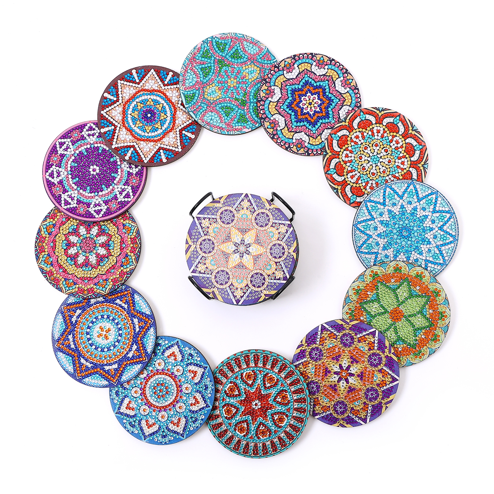 Office Furniture Desk - 12Piece Manda Floral Pattern Crystal Rhinestone