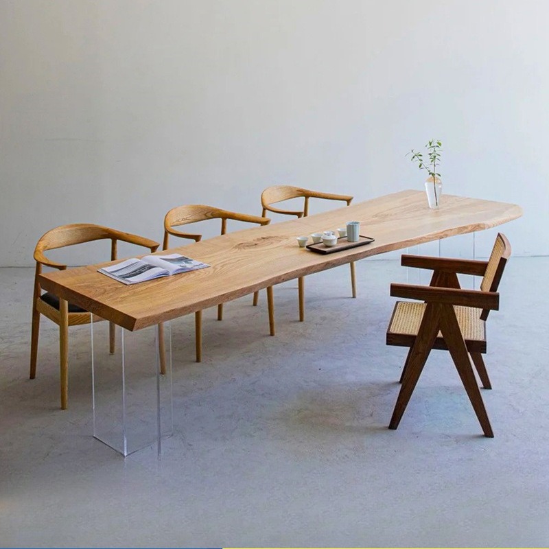 Nordic Solid Wood Acrylic Floa - đánh giá và giá Office Furniture Desk