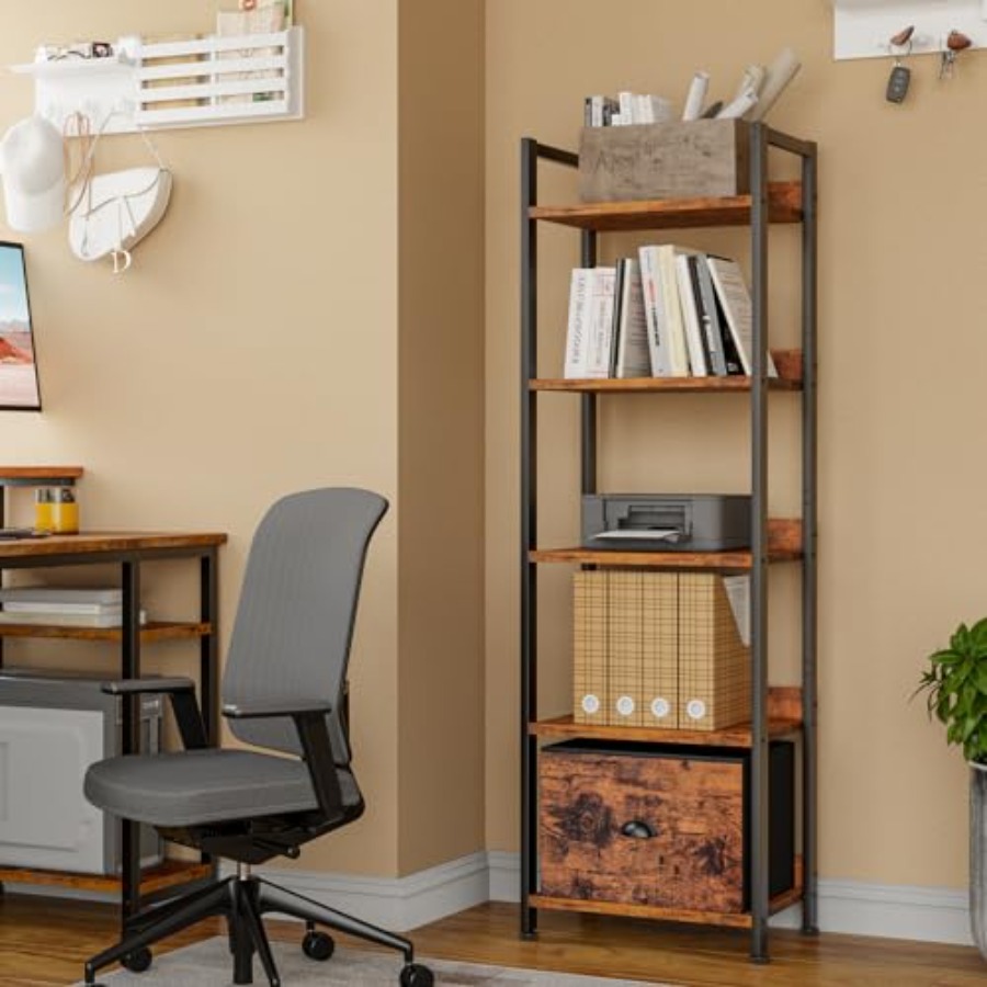 5 Tier Bookshelf with Drawer,  - đánh giá và giá Bookshelf 5 Tier