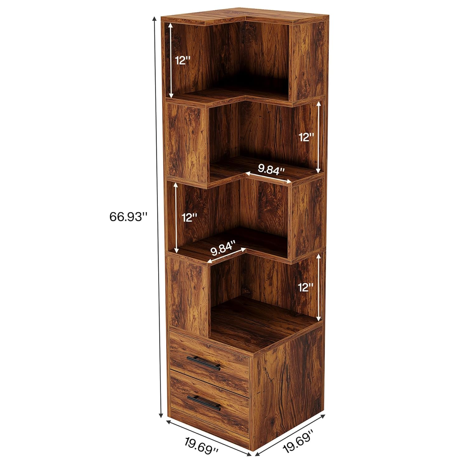 5-Tier Corner Bookshelf with 2 - đánh giá và giá Bookshelf 5 Tier