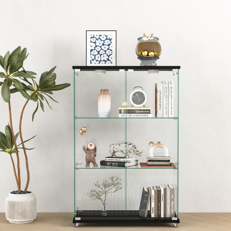 5 Tier Glass Display Cabinet w - đánh giá và giá Bookshelf 5 Tier