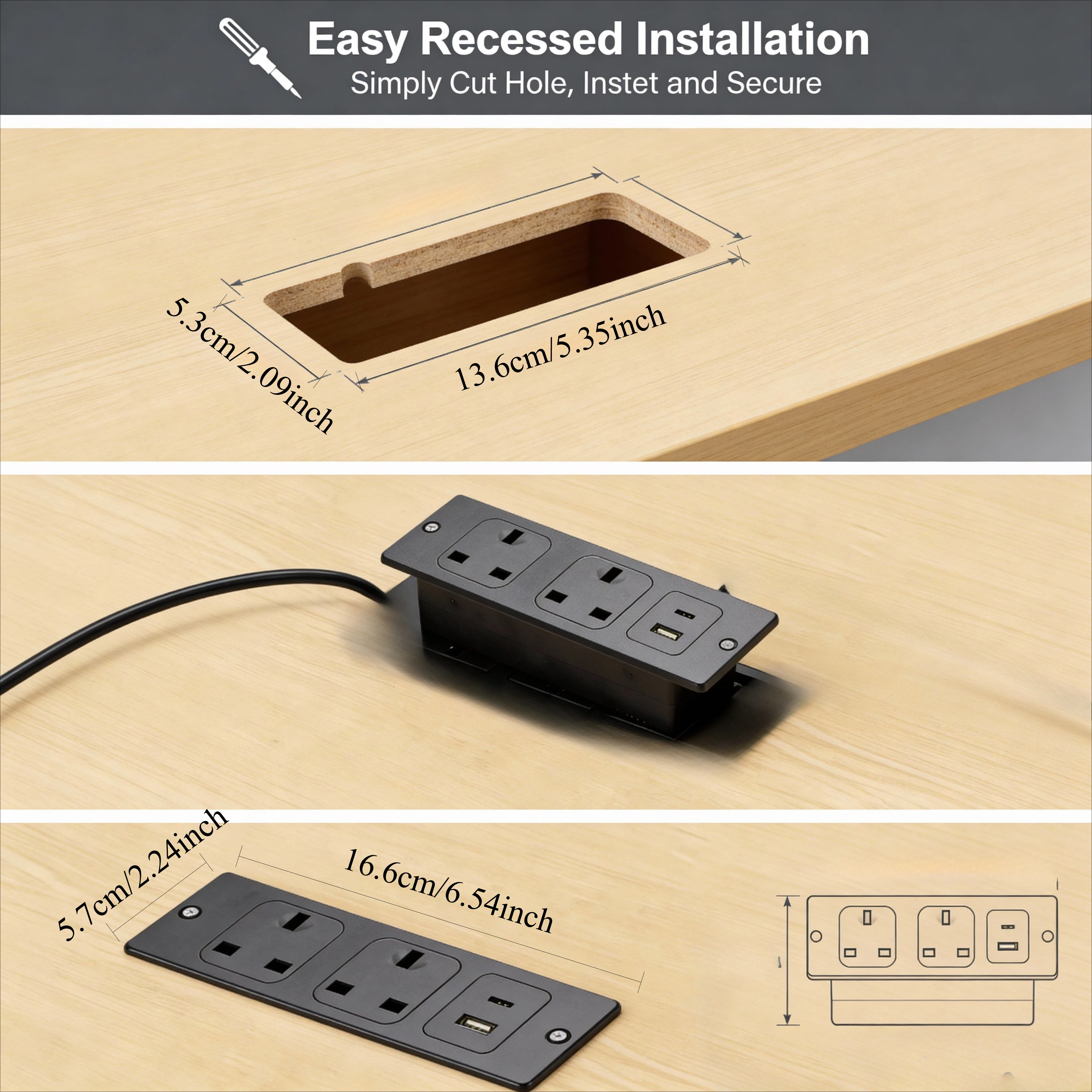 UK Embedded Table Hidden Socke - đánh giá và giá Office Furniture Uk