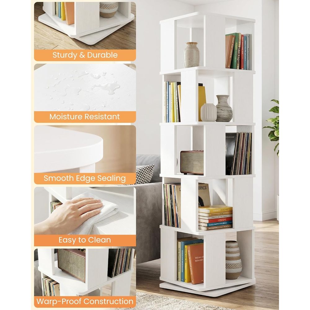5-Tier Rotating Bookshelf - 36 - đánh giá và giá Bookshelf 5 Tier