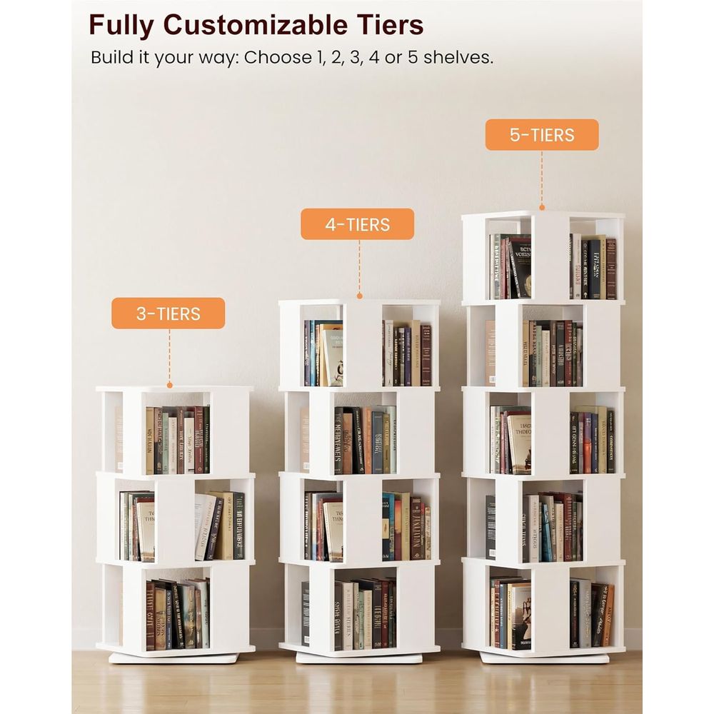 5-Tier Rotating Bookshelf - 36 - đánh giá và giá Bookshelf 5 Tier