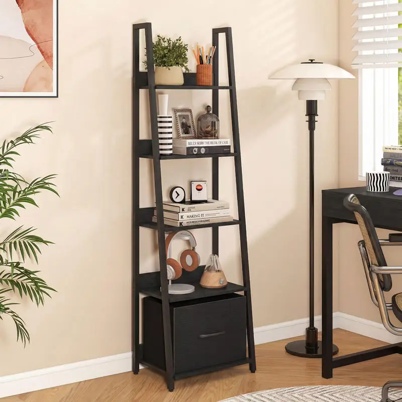 5-Tier Ladder Bookshelf with F - đánh giá và giá Bookshelf 5 Tier