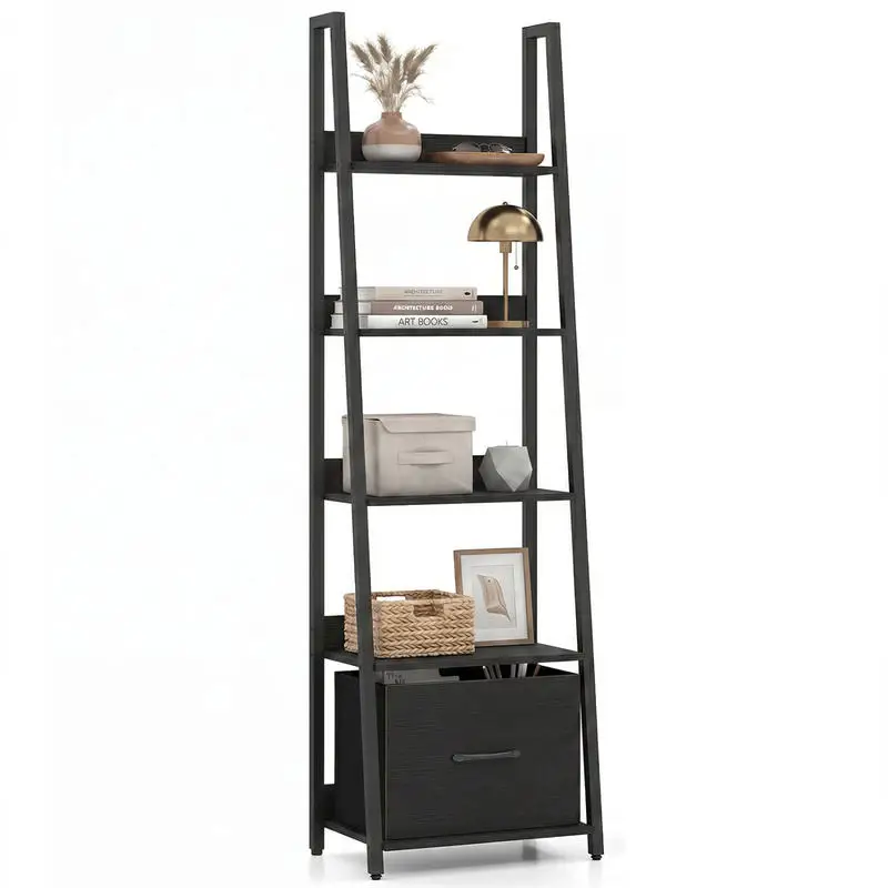 5-Tier Ladder Bookshelf with F - đánh giá và giá Bookshelf 5 Tier