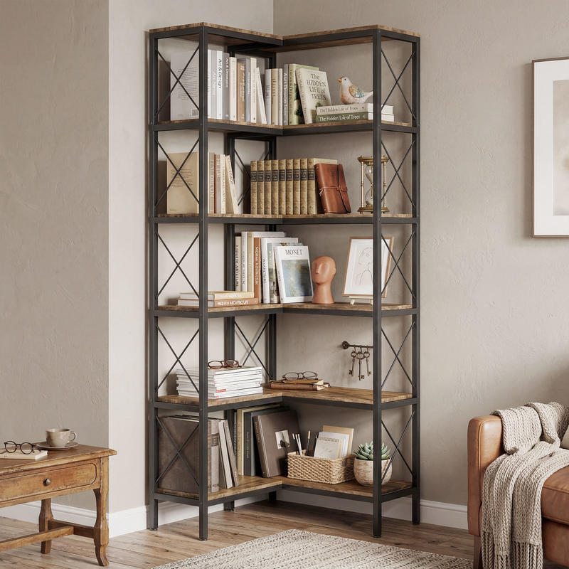 5-Tier L-Shaped Bookshelf, Fre - đánh giá và giá Bookshelf 5 Tier