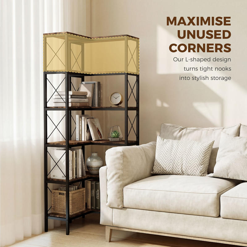 5-Tier L-Shaped Bookshelf, Fre - đánh giá và giá Bookshelf 5 Tier