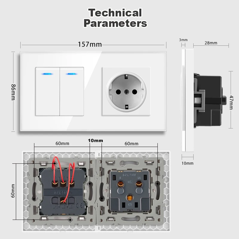 NYWP eu wall socket with rocke - đánh giá và giá Office Furniture Uk