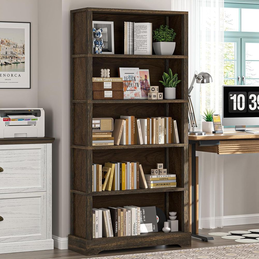 5-Tier Solid Wood Book Shelf,  - đánh giá và giá Bookshelf 5 Tier