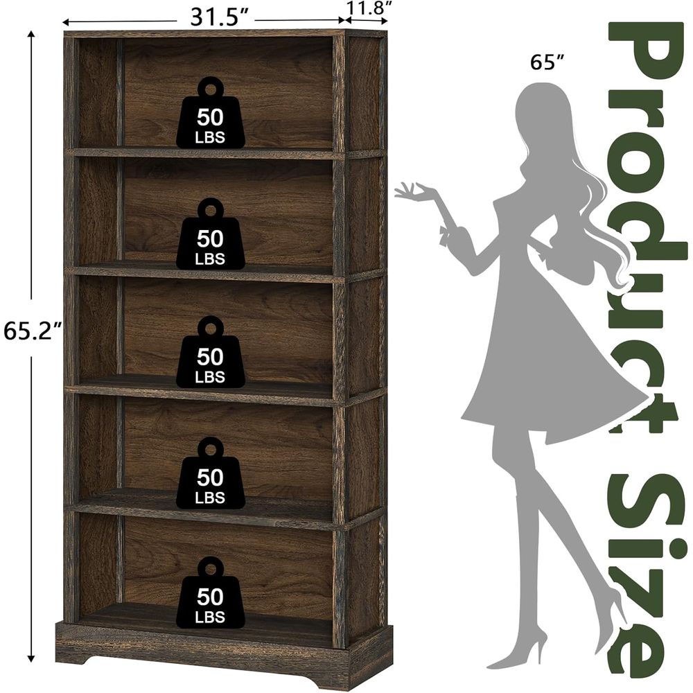 5-Tier Solid Wood Book Shelf,  - đánh giá và giá Bookshelf 5 Tier